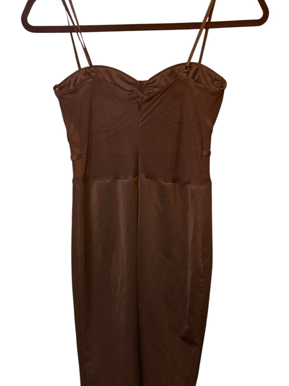 Windsor Black Corset-Style Sheer Mesh Bodycon Knee Dress Sweetheart Zip Large - Picture 6 of 8